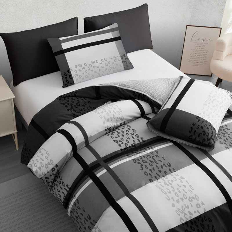 Premium Duvet Cover Set Double Brushed Microfiber Reversible With Zipper Closure & Corner Ties
