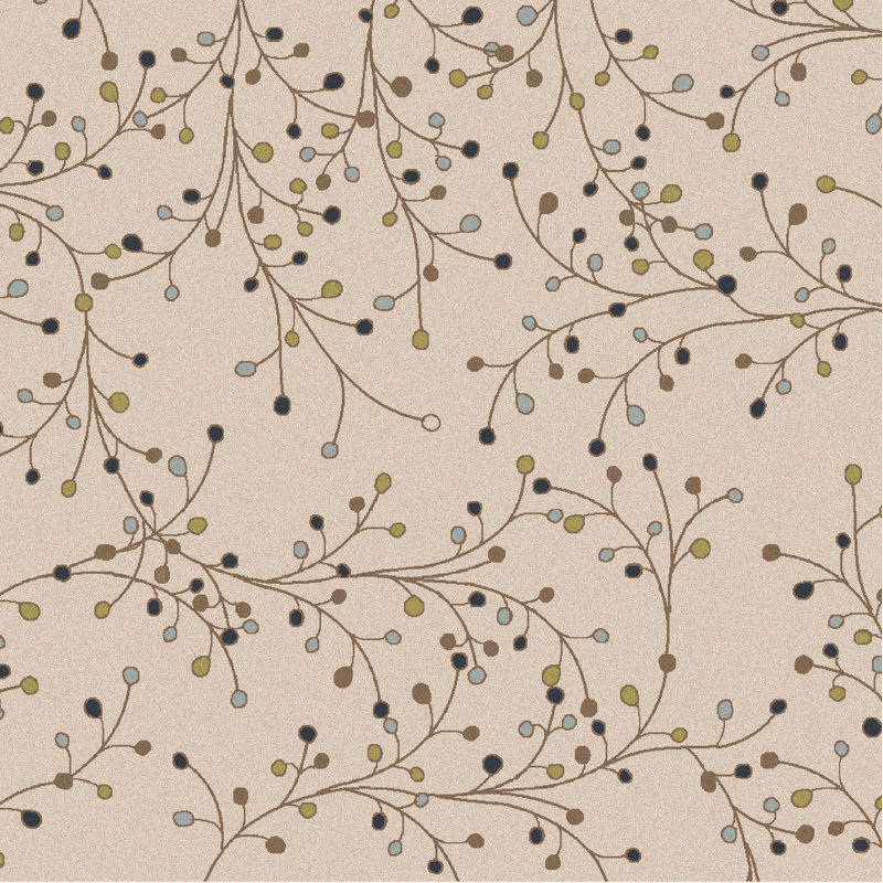 Elsberry Hand Tufted Wool Floral Indoor Rug, Square 4'