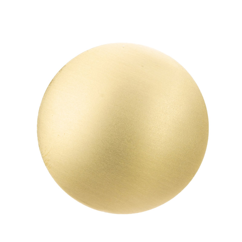 Round medium brass knob, in Satin Brass