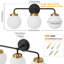 Luminaire de salle de bain à intensité variable avec abat-jour en verre soufflé à la main Karlei-362423861-367042661-362368878