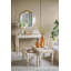 Miroir mural rond blanc et doré avec écusson floral French Country