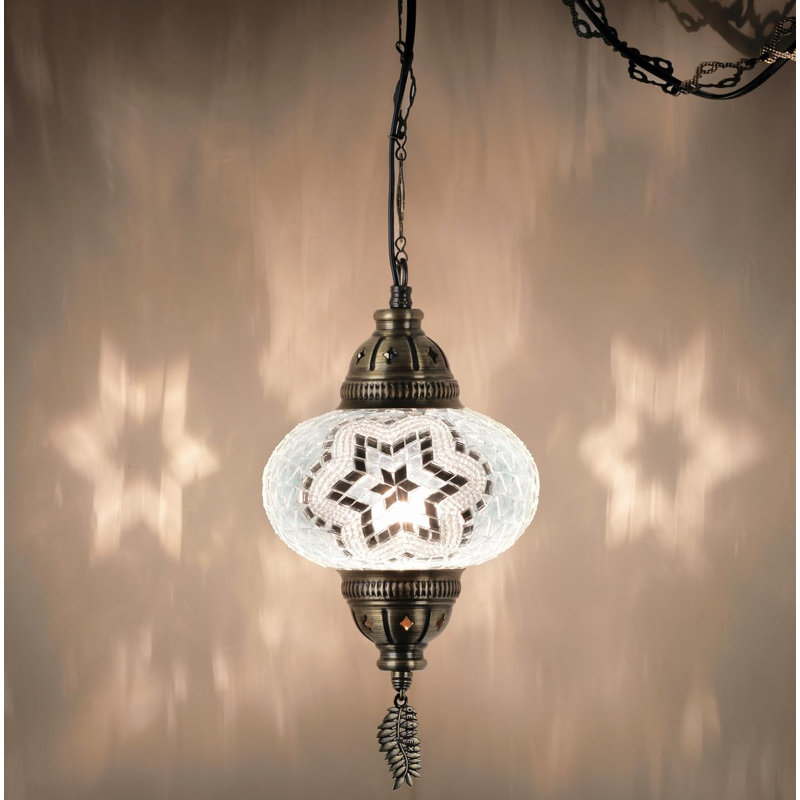 Luminaire suspendu 1 lumière Lights, Blanc / Transparent
