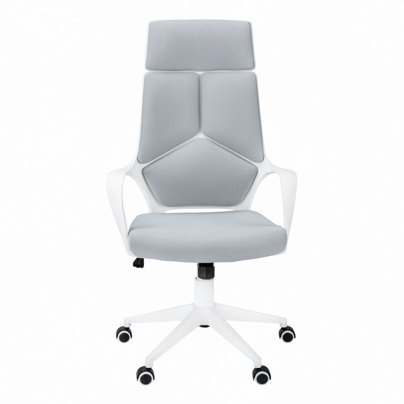 Chaise de bureau Kraker, hauteur réglable, pivotante, ergonomique, accoudoirs, bureau d'ordinateur, bureau, métal, Gris