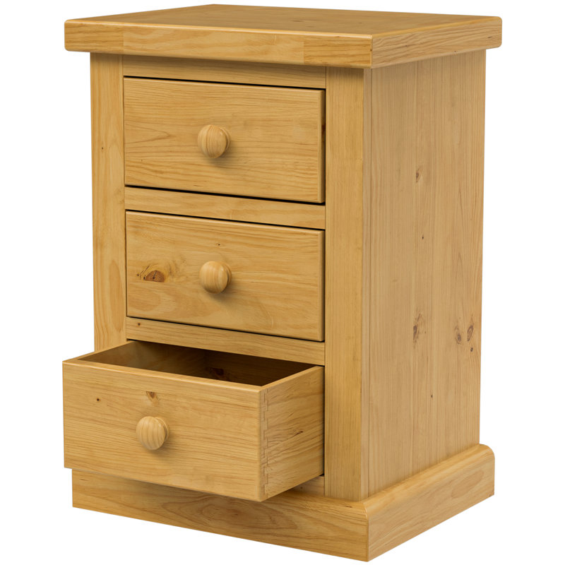 Chunky 39cm W Solid Wood Bedside Table