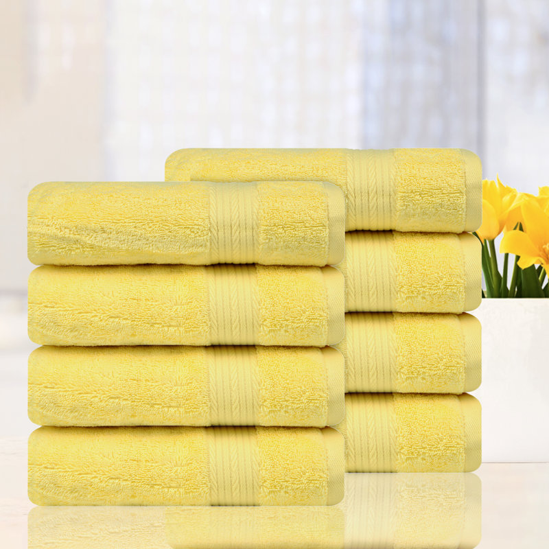 Essuie-mains 100% coton absorbant et à séchage rapide, Jaune