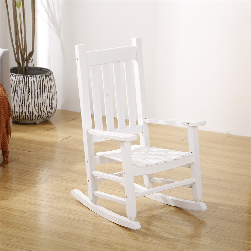 Jareena Child's Porch Rocker Rocking Chair Ages 6-10, White