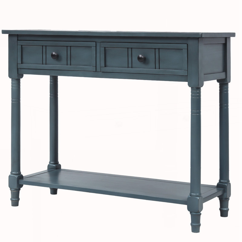 Console de style traditionnel avec deux tiroirs, Marine