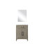 Meuble-lavabo simple en chêne gris l 24 po x P 18 po, comptoir en acrylique et miroir - fermeture en douceur, capacité de rangement intérieure abondante