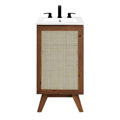Meuble-lavabo sur pied simple 17,5 po avec plateau en bois manufacturé Modway Soma