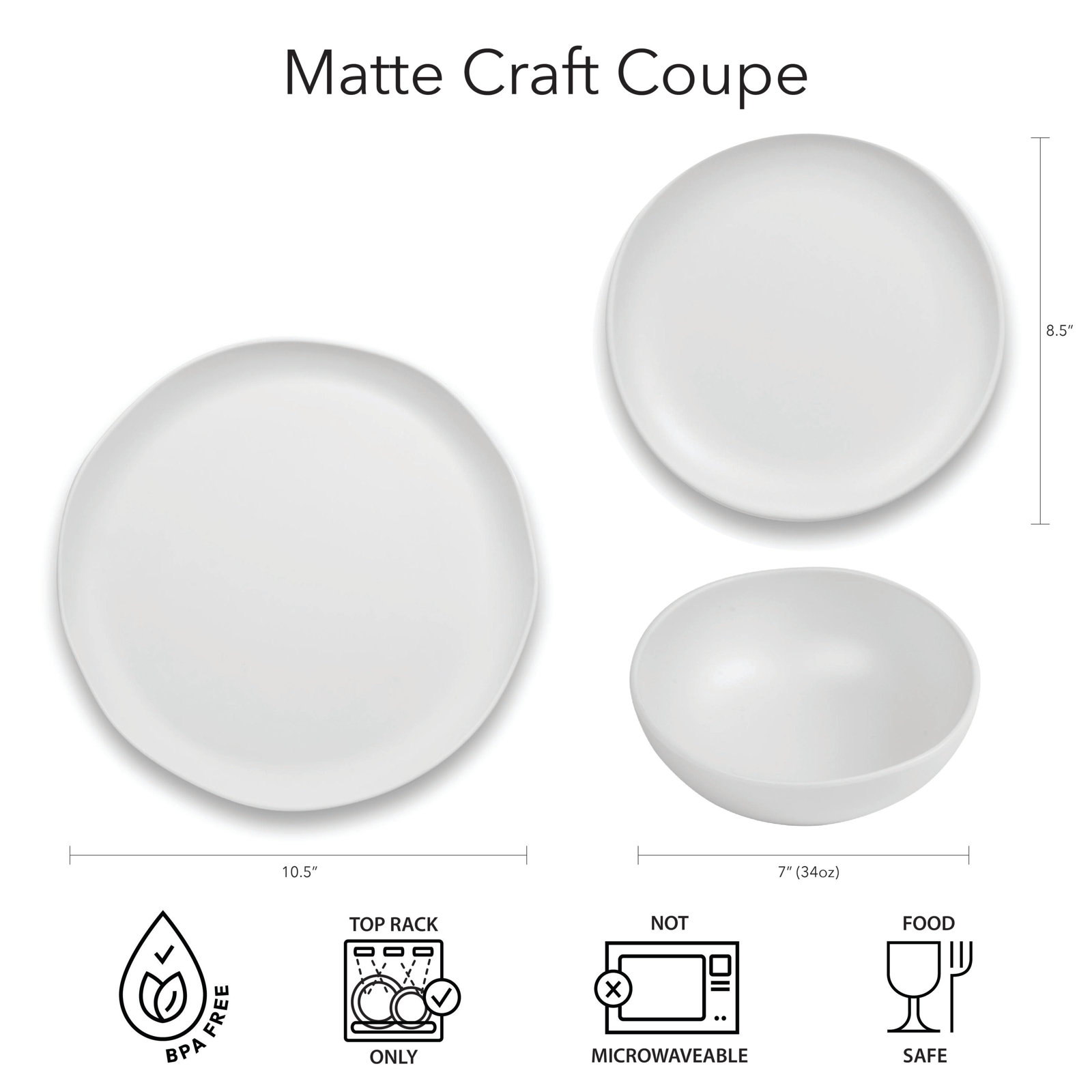 Laya Matte Coupe Melamine Salad Bowl