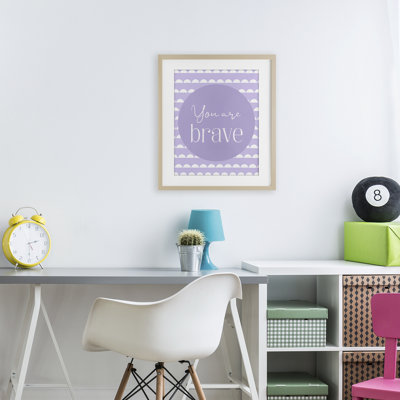 You Are Brave Sentiment Framed Print Under Glass, design by Christine Simpson Art