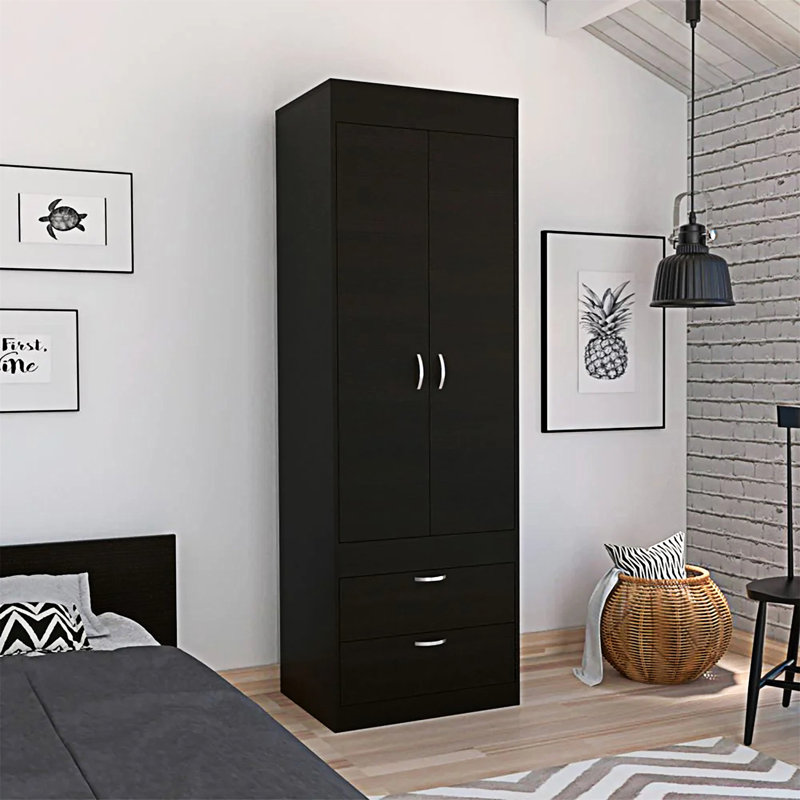 Armoire 2 tiroirs Willow Grove, Noir