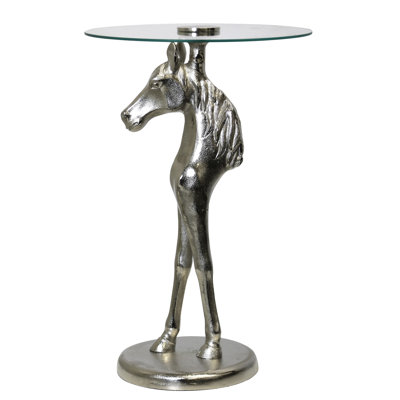 Equestrian Accent Table - Nickel Plated