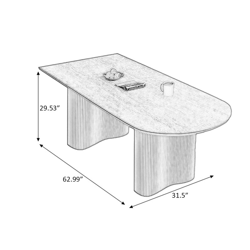 Table de salle à manger Modern, H 29,53 po x L 62,99 po x l 31,5 po