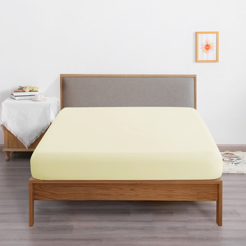 Fitted Bed Sheet Only, 1800 Brushed Microfiber Deep Pocket Fitted Sheet - NTBAY, King Fitted Sheet, Ivory