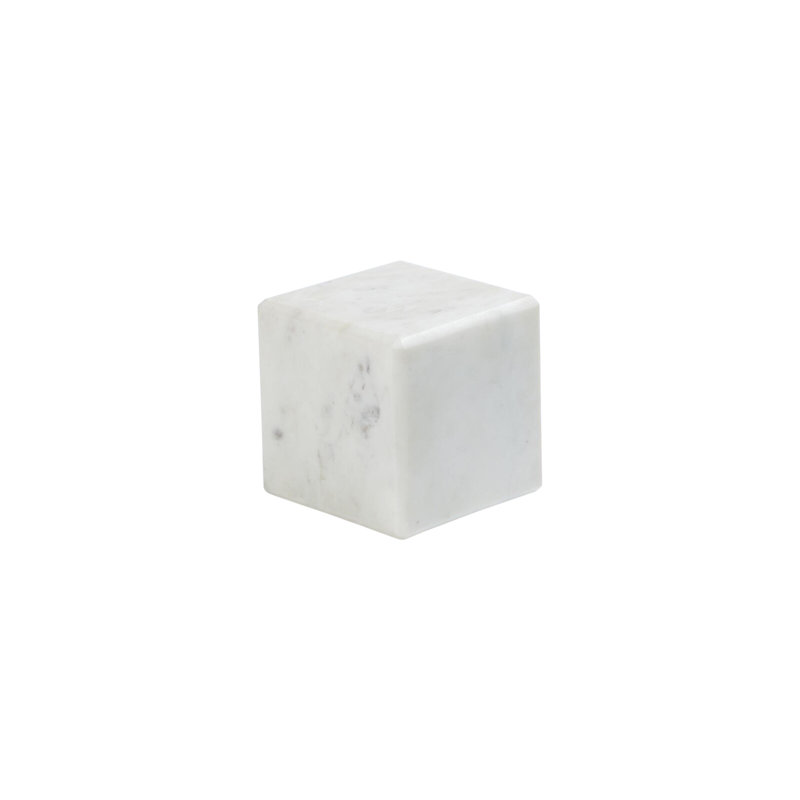 Mini piédestal / colonne montante en marbre, Blanc, H 5 po x l 5 po x P 5 po