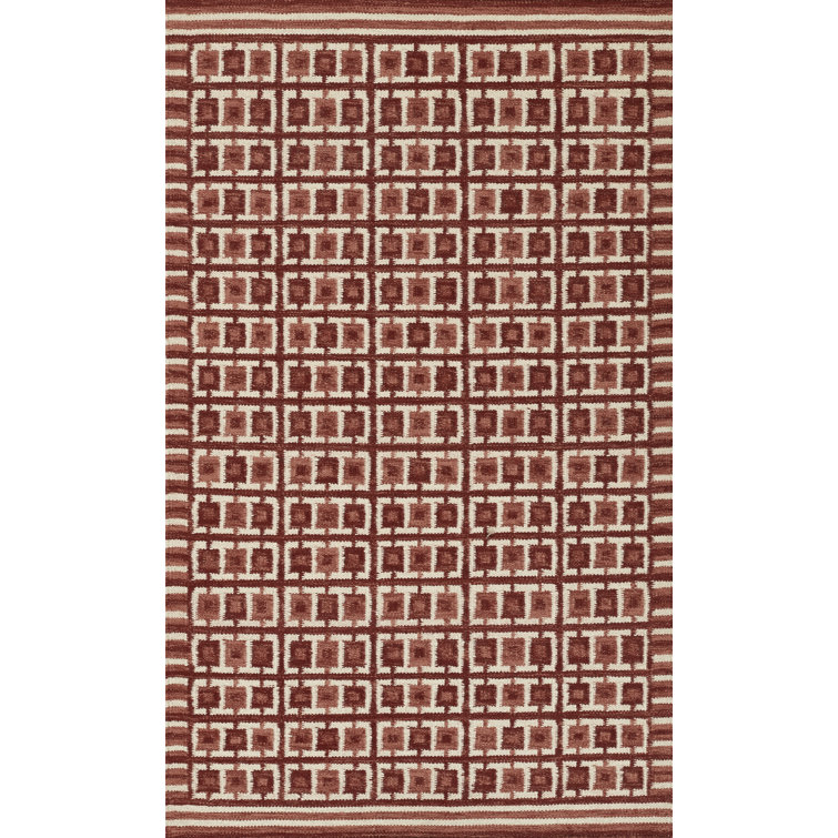Freya Hand Woven Wool and Cotton Geometric Area Rug
