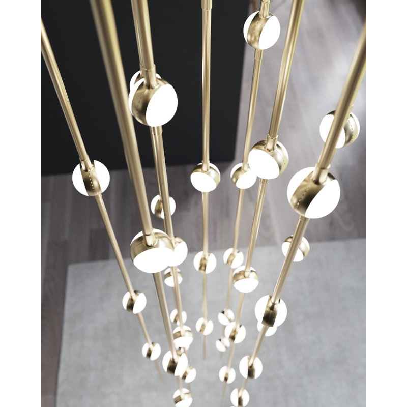 Constellation® 8 - Light LED Pendant, Satin Brass/Clear