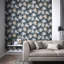 Aucuba Floral Metallic Wallpaper Roll-55619923