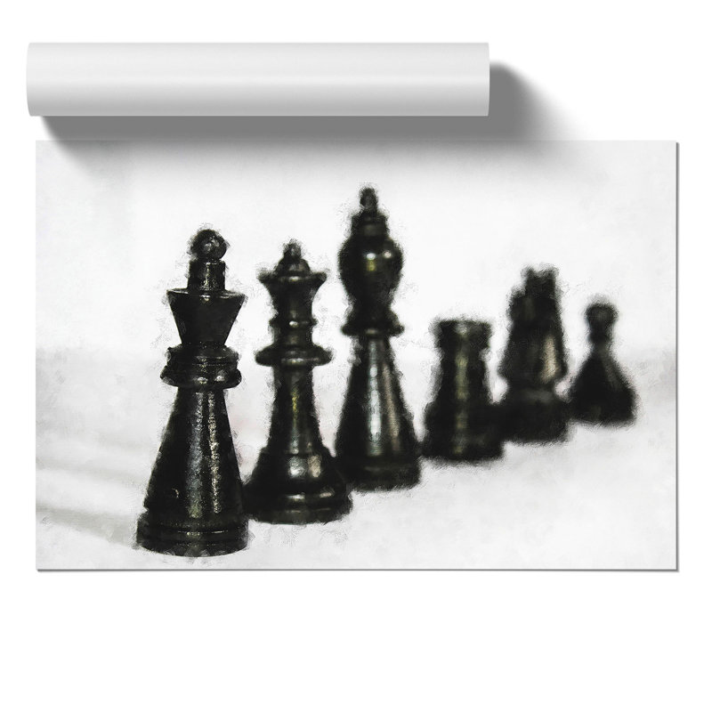 Chess Pieces Painting - Frameless Print, 42cm H x 59cm W x 0.1cm D