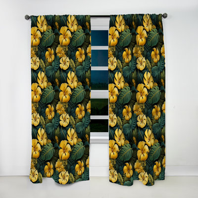 Monstera - motif tropical magique IV - Rideau floral - Rideau floral obscurcissant - 1 panneau