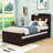 2 Drawers Platform Bed with Storage and Trundle-2119666507-2119666505