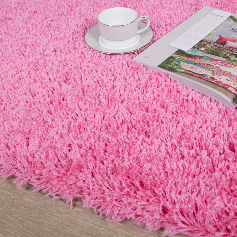 Honey-Mae Solid Colour Shag Area Rug, Rectangle 110 x 160cm