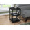 Table d'appoint, côté, bout, table de chevet, lampe, salon, chambre à coucher, stratifié aspect marbre noir, métal noir, contemporain, moderne