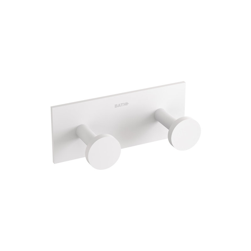 Square Towel Hook made of Durable Brass, Matte White