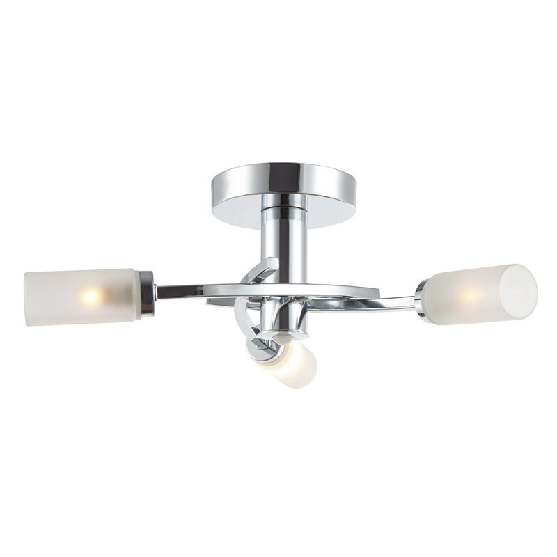 Glass Semi Flush Mount, Chrome