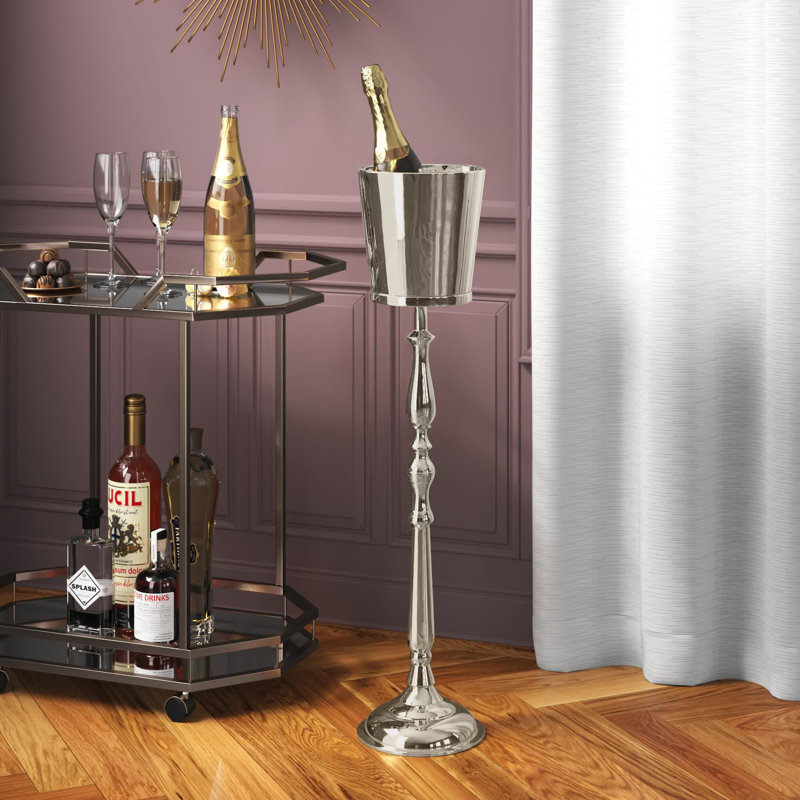 Seau à glace en aluminium et champagne, Argent