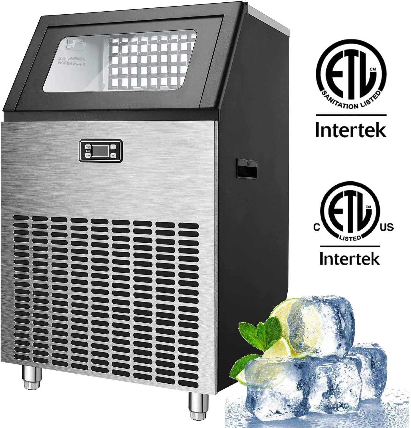 Oylus 70 Lb. Daily Production Cube Clear Ice Freestanding Ice