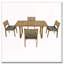 Ensemble repas 7 pièces d'extérieur en bois d'acacia avec coussins épais-1862591633
