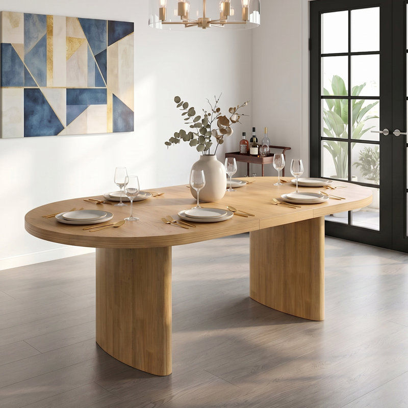 Table de salle à manger extensible de 71 à 87 po avec rallonge cachée papillon