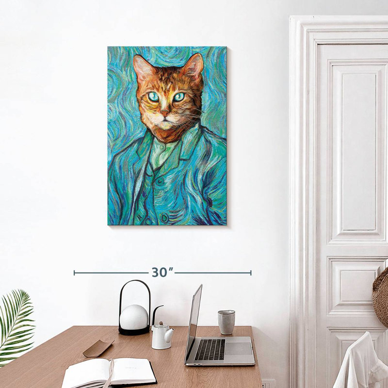 Portrait de chat Ketti Van Gogh, H 30 po x l 20 po