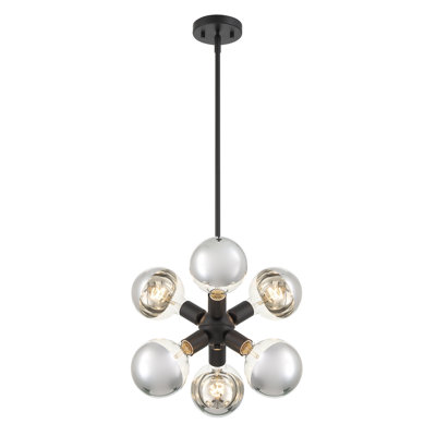 Luminaire suspendu Spoutnik à 6 lumières Iyonah
