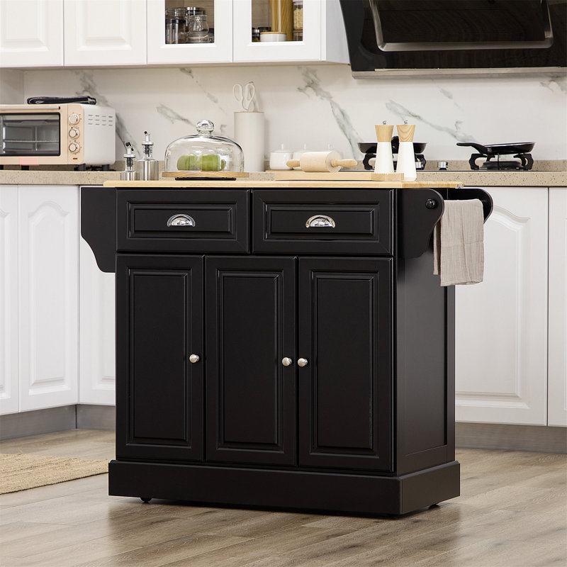 Versatile Rolling Kitchen Island with Abundant Storage Space and Functionality