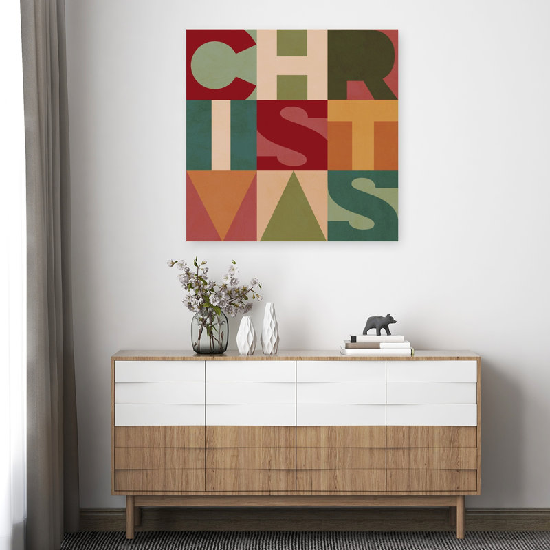 Lettres de Noël colorées, impression abstraite et audacieuse, H 36 po x l 36 po