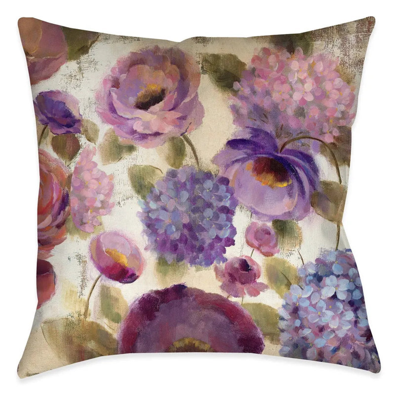 Coussin décoratif Precious Purples and Blues III, H 26 po x l 26 po