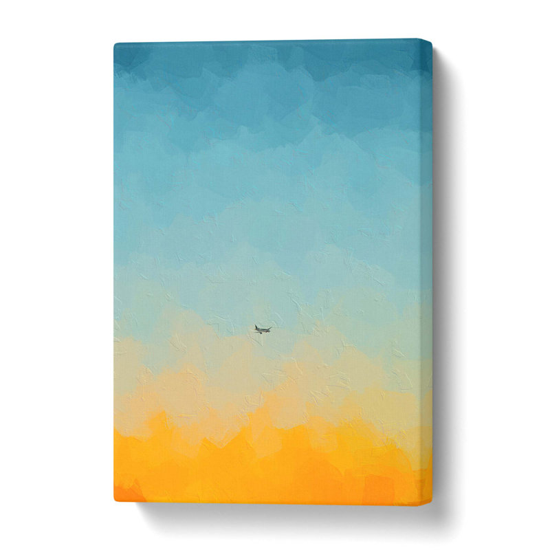 Airplane at Sunset in Abstract - Wrapped Canvas, 76 cm H x 50 cm W