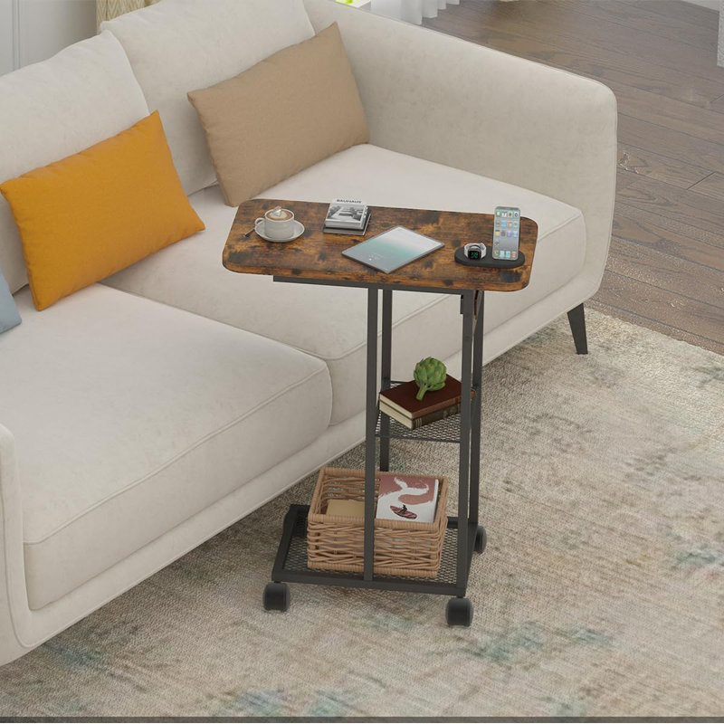 End Table with Charging Station - Sofa Couch Table