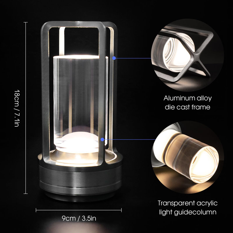 Lampe fantaisie en métal Nécat, Argent