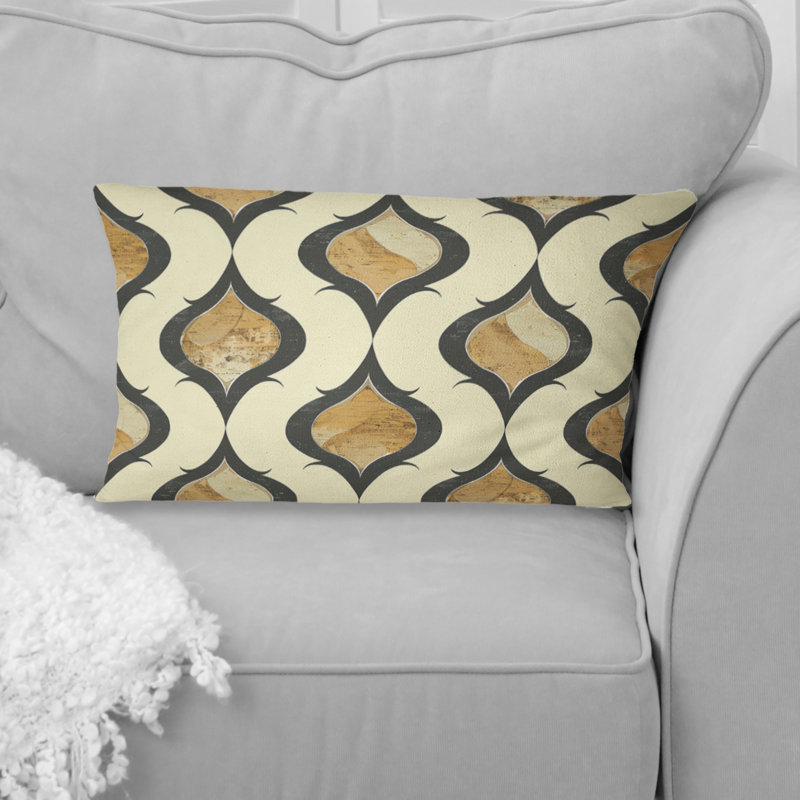 Coussin lombaire brun et beige Ogee