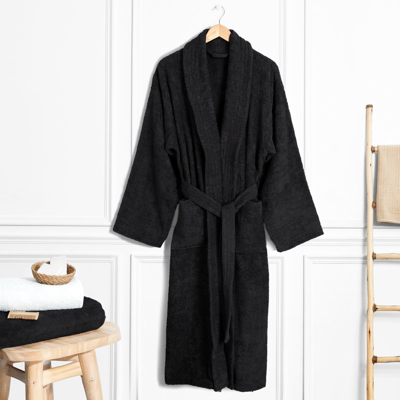 Peignoirs turcs 100% coton, robes pour hommes légères et absorbantes, S, Noir