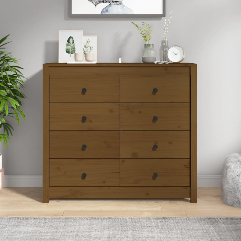100cm Solid Wood Sideboard, Honey Brown