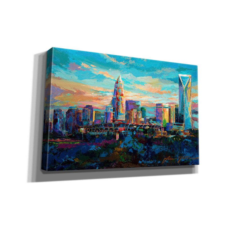 «The Queen City Charlotte North Carolina» par Jace D McTier, estampe numérique sur toile, H 26 po x l 40 po x P 1,5 po