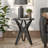 Moty Crossed Legs Round End Table, with Tripod Base for Modern Farmhouse, Boho-1556487709