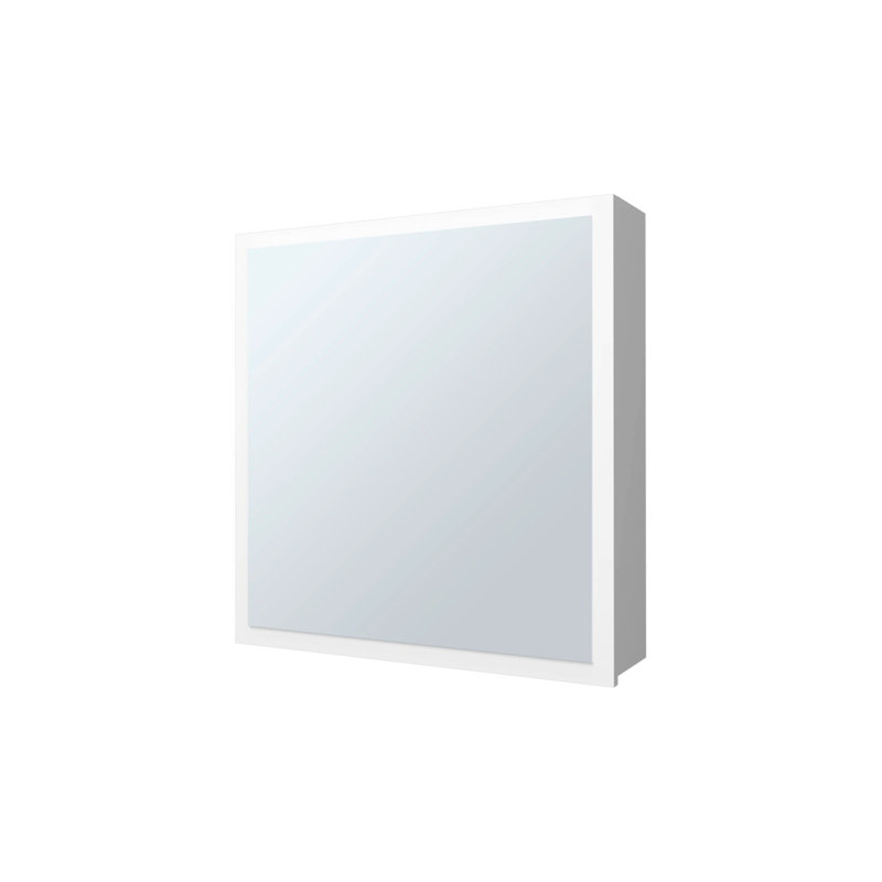 Armoire de salle de bain à miroir blanche avec trois tablettes internes pour le rangement, Blanc