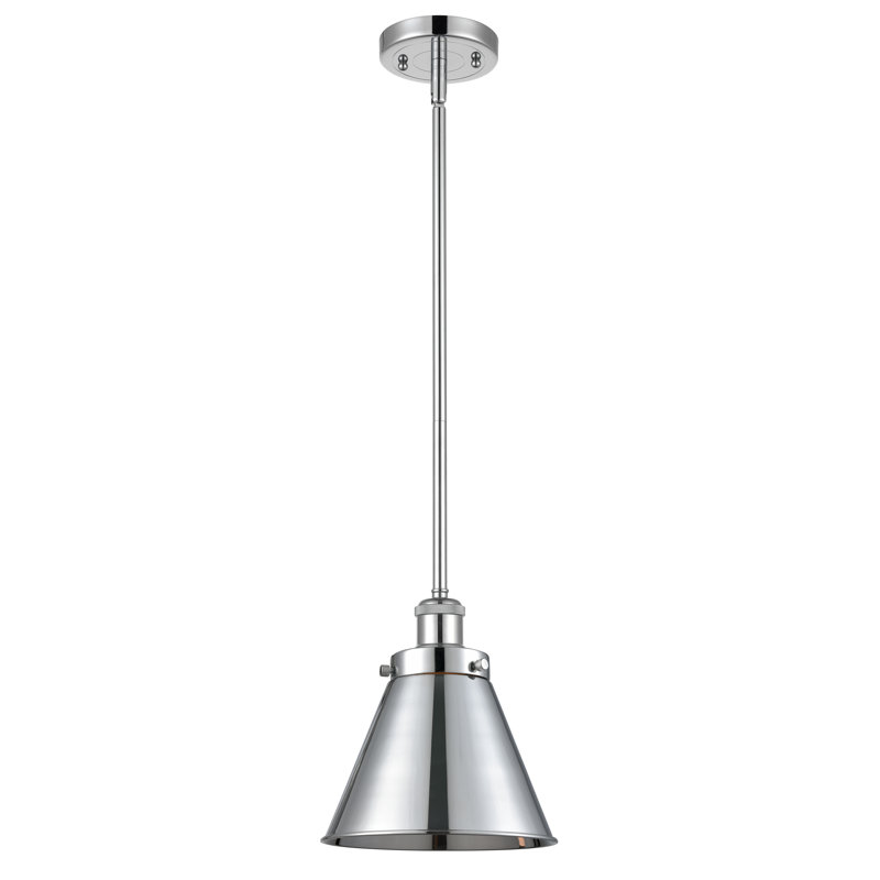 Luminaire suspendu conique à 1 lumière Donovan, DEL, Chrome poli