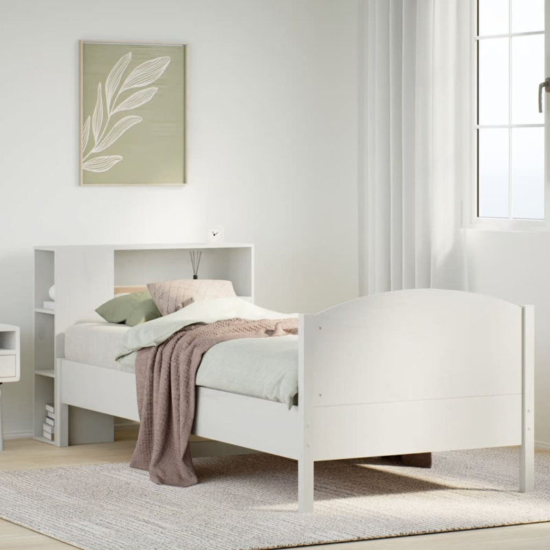 Abdel Solid Wood Bed, 100 x 200 cm, Wax Brown